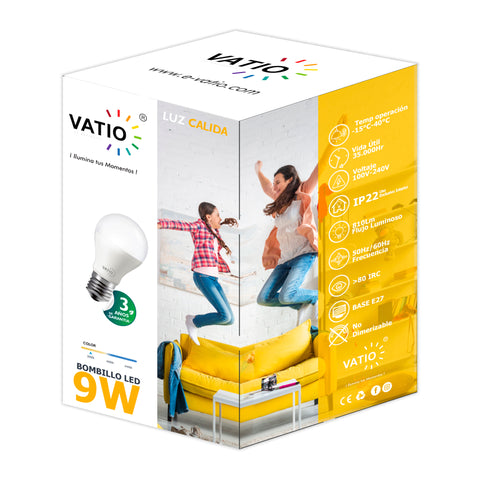 BOMBILLO LED 9W E27 6400°k