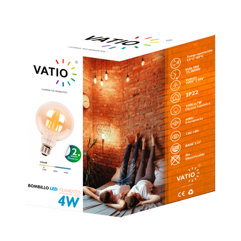 BOMBILLO LED VINTAGE G80-A 4W E27