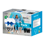 PACK X3 BOMBILLOS LED 9W E27 LUZ FRIA 6400 K