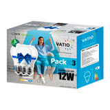 PACK X3 BOMBILLOS LED 12W E27 LUZ FRIA 6400 K