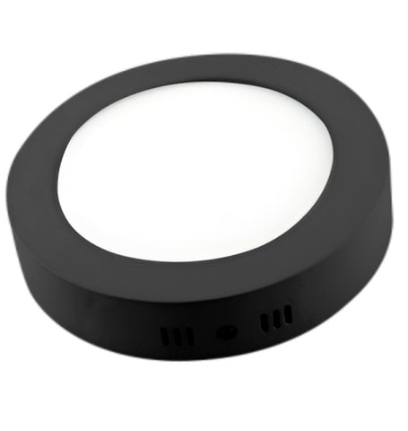 PANEL LED 18W REDONDO DE SOBREPONER NEGRO
