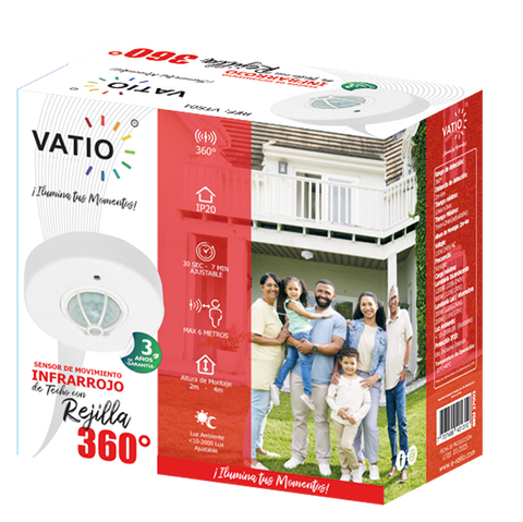 SENSOR DE MOVIMIENTO CON REGILLA 360° TECHO