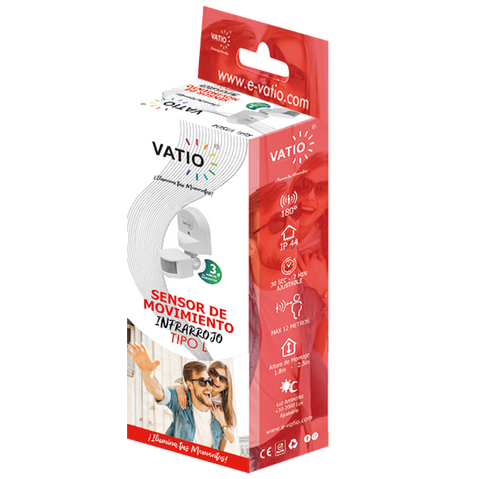SENSOR DE MOVIMIENTO TIPO L 180° PARA SOBREPONER EN PARED
