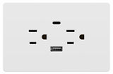 Toma Doble + USB Tipo C Blanco