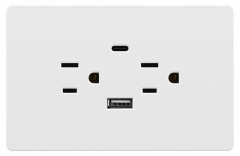 Toma Doble + USB Tipo C Blanco