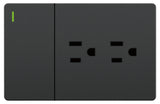 Toma Doble + Interruptor Negro