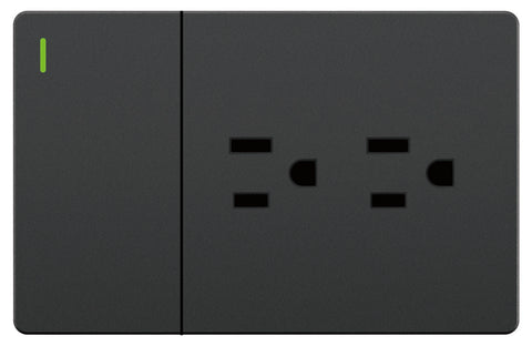 Toma Doble + Interruptor Negro