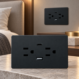 Toma Doble + USB Tipo C Negro