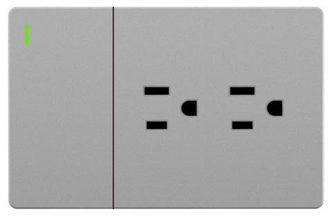 Toma Doble + Interruptor Gris