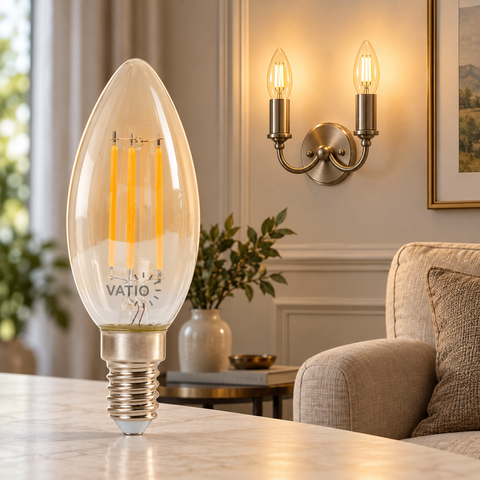 BOMBILLO LED FILAMENTO VELA 2W E14 ÁMBAR 2700 K
