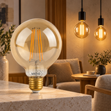 BOMBILLO LED FILAMENTO G125 4W E27 ÁMBAR 2700 K