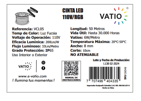 CINTA LED 110v 50 METROS