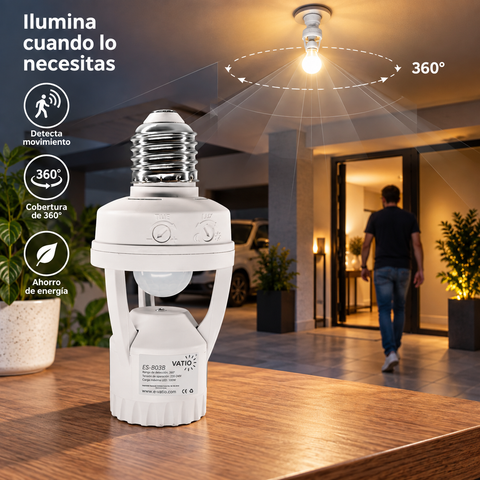 SENSOR DE MOVIMIENTO CON SOKET E27 360°