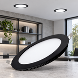 PANEL LED 12W REDONDO DE INCRUSTAR NEGRO