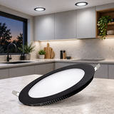 PANEL LED 18W REDONDO DE INCRUSTAR NEGRO